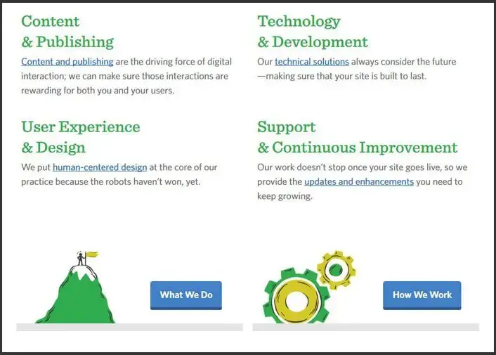 Screenshot of the new Four Kitchens site.