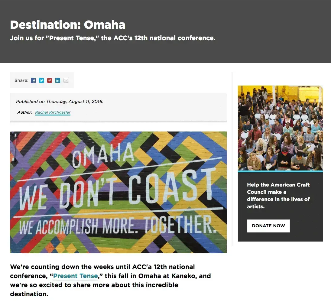 American Craft Council screenshot of website