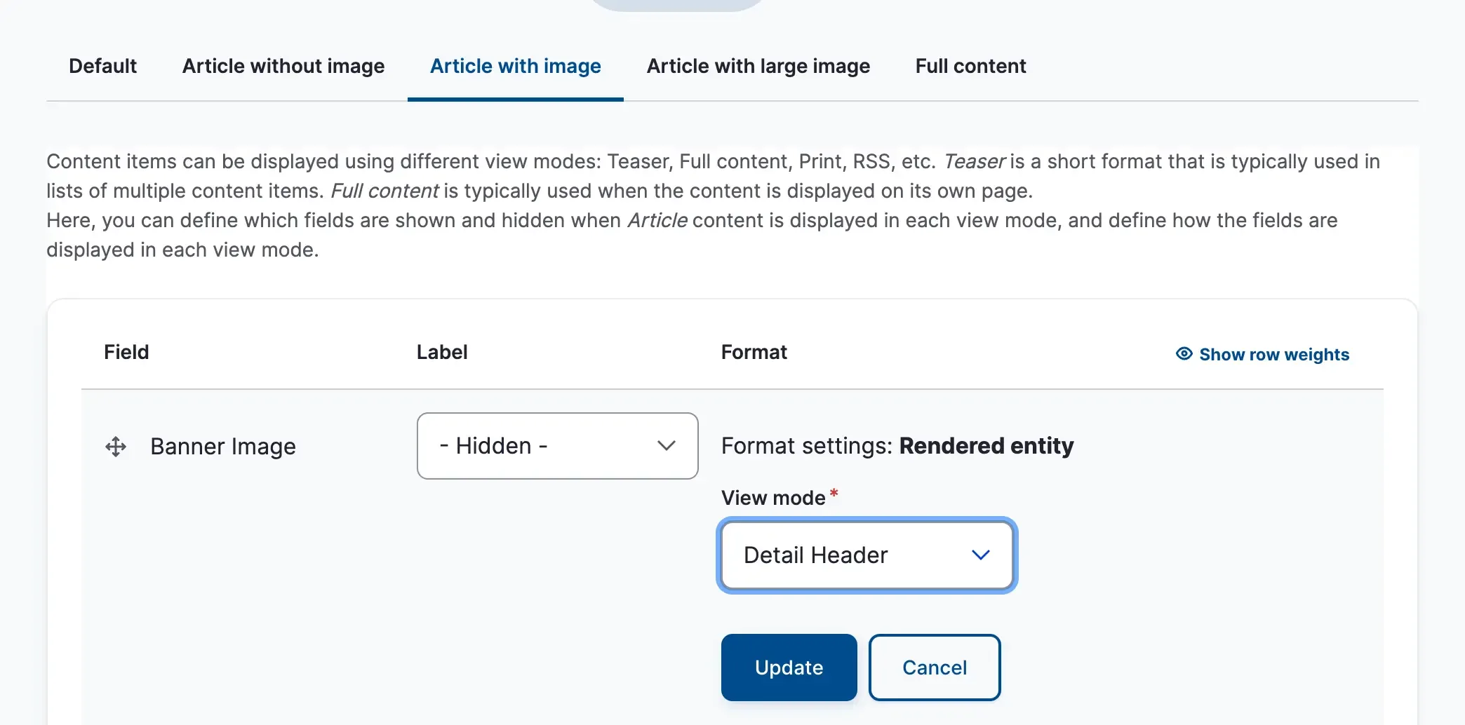 Drupal article with image