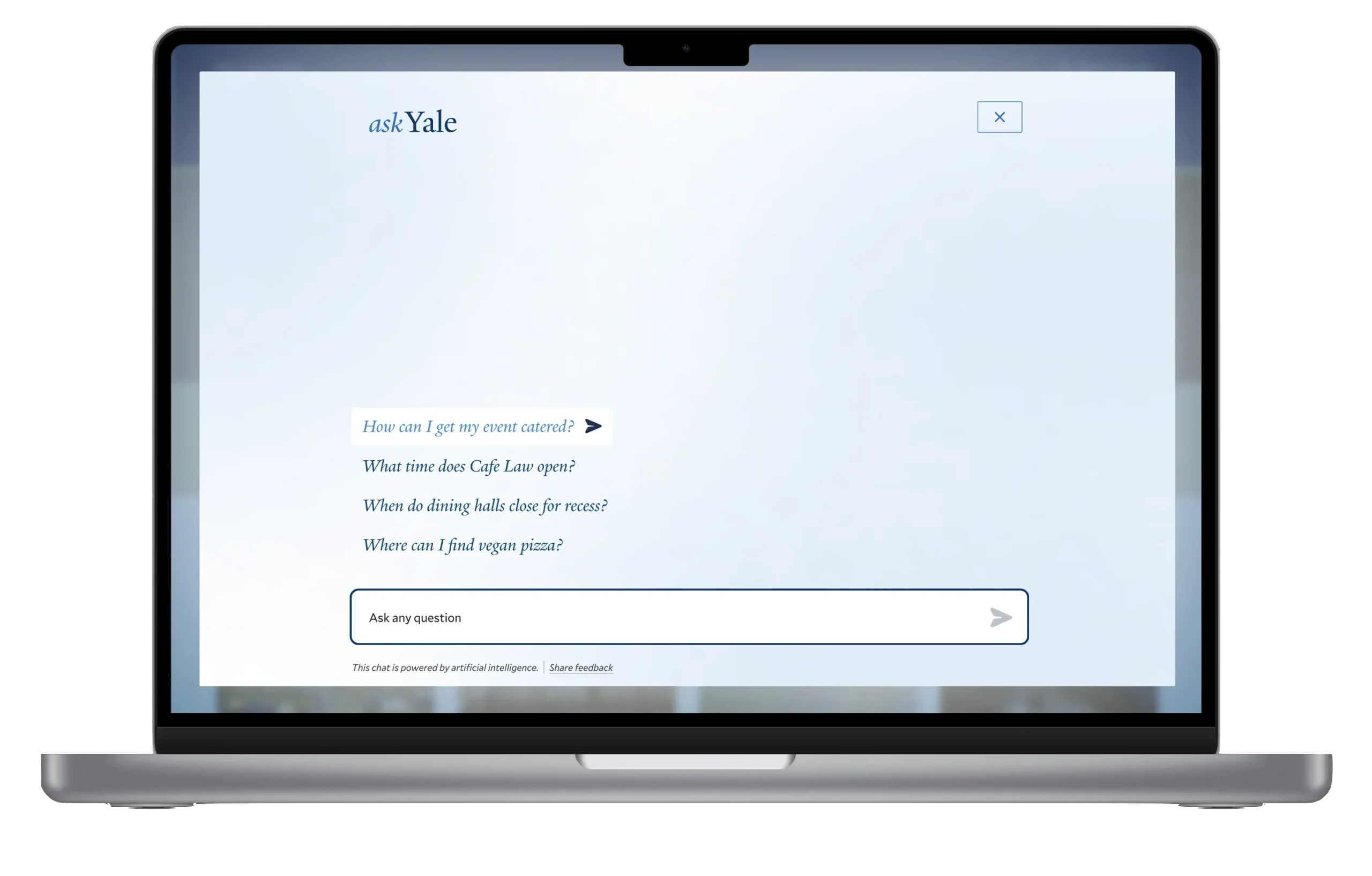 askYale chatbot interface